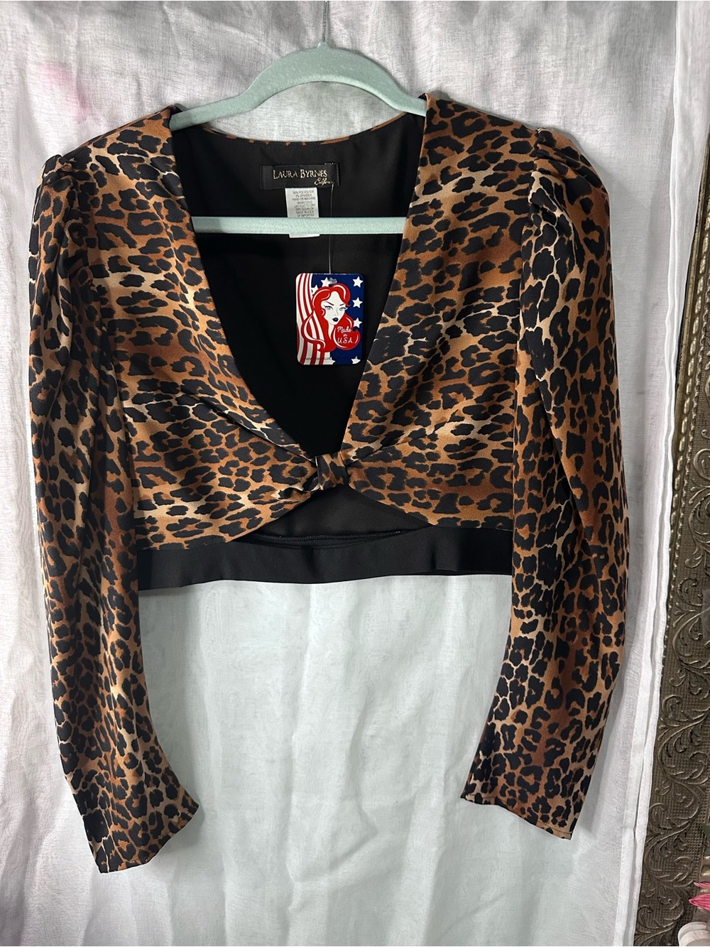Pinup Couture Leopard Print Cropped Luna Top